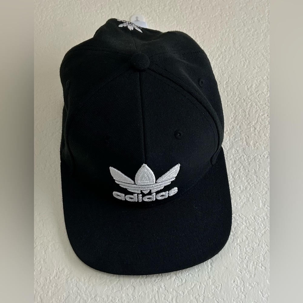 Adidas Black Hat with White Trefoil Logo